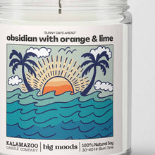 Load image into Gallery viewer, "Sunny Days Ahead" Obsidian with Orange & Lime - Soy Candle