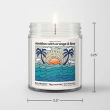 Load image into Gallery viewer, "Sunny Days Ahead" Obsidian with Orange & Lime - Soy Candle