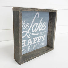 Load image into Gallery viewer, The Lake is My Happy Place - Lake Word Art - Wood Framed Art