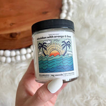 Load image into Gallery viewer, "Sunny Days Ahead" Obsidian with Orange & Lime - Soy Candle