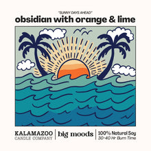 Load image into Gallery viewer, "Sunny Days Ahead" Obsidian with Orange & Lime - Soy Candle