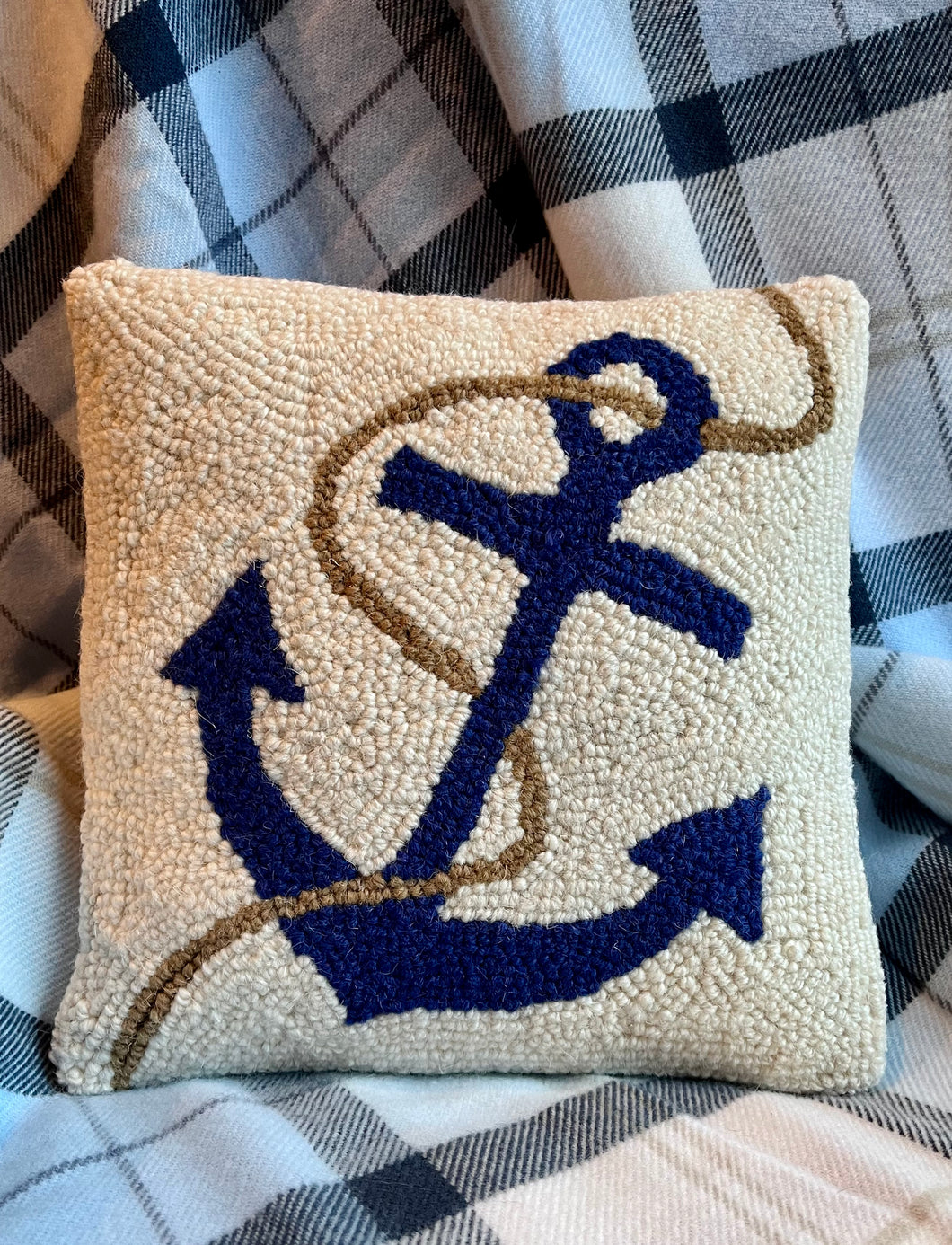 Anchor & Rope Hooked Pillow