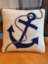 Load image into Gallery viewer, Anchor &amp; Rope Hooked Pillow
